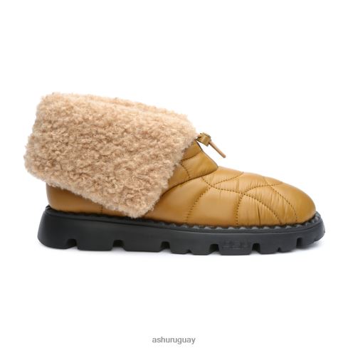 botín de invierno de nailon de piel sintética Jennie mujer 8LZJB93 ASH botas marrón dorado