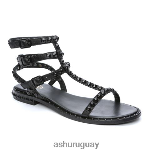 play bis sandalias planas con tachuelas a tono mujer 8LZJB57 ASH sandalias negro