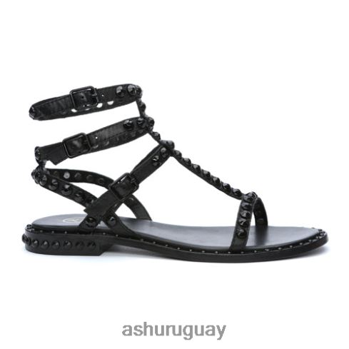 play bis sandalias planas con tachuelas a tono mujer 8LZJB57 ASH sandalias negro