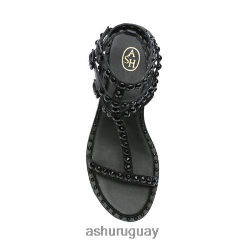 play bis sandalias planas con tachuelas a tono mujer 8LZJB57 ASH sandalias negro