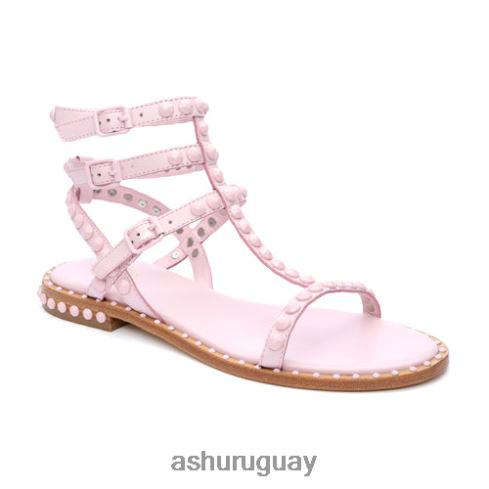 play bis sandalias planas con tachuelas a tono mujer 8LZJB58 ASH sandalias rosa de cristal