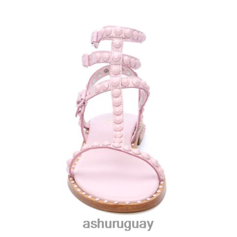 play bis sandalias planas con tachuelas a tono mujer 8LZJB58 ASH sandalias rosa de cristal