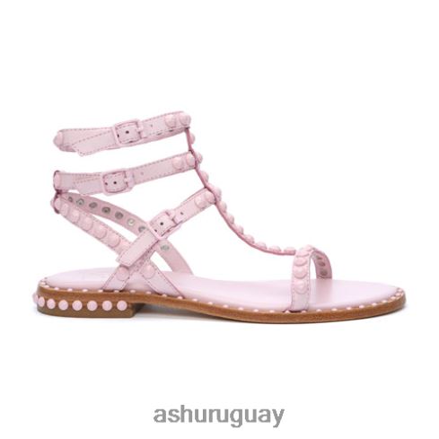 play bis sandalias planas con tachuelas a tono mujer 8LZJB58 ASH sandalias rosa de cristal