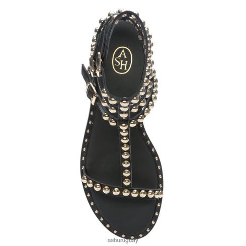 play sandalias planas con tachuelas mujer 8LZJB55 ASH sandalias oro negro