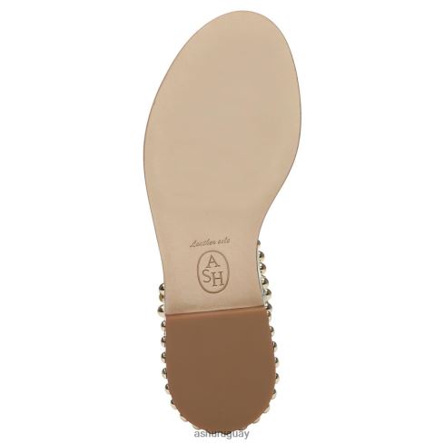 play sandalias planas con tachuelas mujer 8LZJB56 ASH sandalias piel/oro