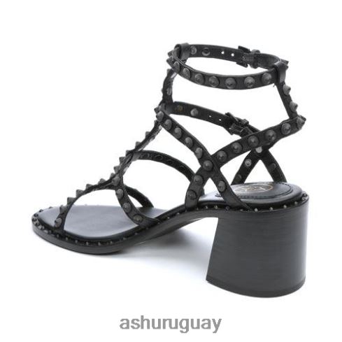 sandalia jen bis con tacón en bloque y tachuelas mujer 8LZJB70 ASH sandalias negro