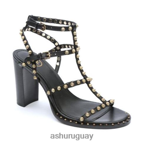 sandalia kenia con tacón alto y tachuelas mujer 8LZJB44 ASH sandalias negro