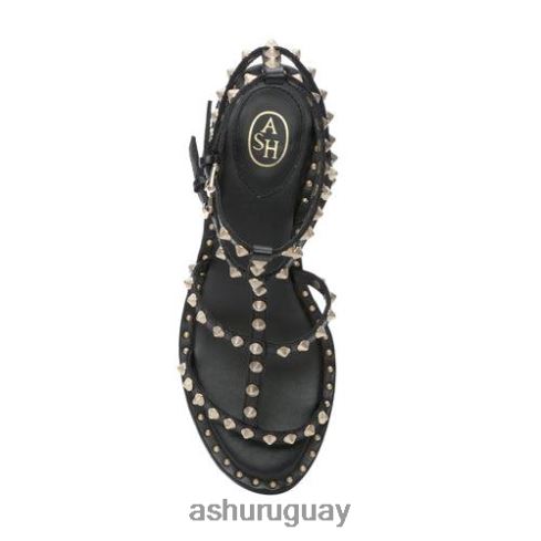 sandalias jen con tacón cuadrado y tachuelas mujer 8LZJB36 ASH sandalias negro