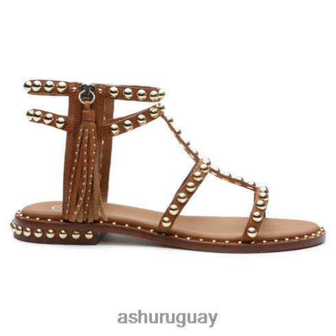 sandalias planas con borlas mujer 8LZJB68 ASH sandalias canela nueva