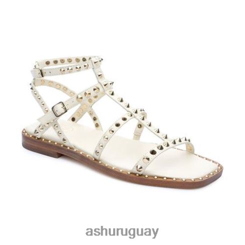 sandalias planas con puntera cuadrada y tachuelas maeva mujer 8LZJB73 ASH sandalias prístino