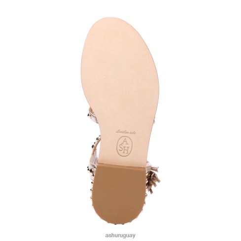 sandalias planas power metalizadas con tachuelas mujer 8LZJB53 ASH sandalias luz de oro