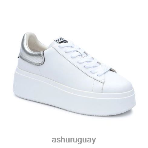 tenis moby con plataforma metalizada mujer 8LZJB24 ASH zapatillas plata blanca