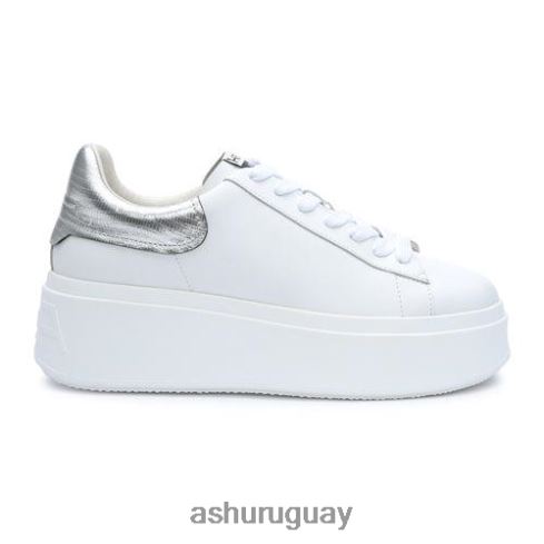 tenis moby con plataforma metalizada mujer 8LZJB24 ASH zapatillas plata blanca