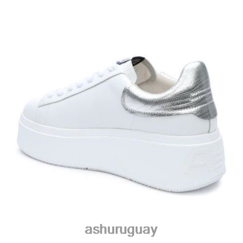 tenis moby con plataforma metalizada mujer 8LZJB24 ASH zapatillas plata blanca