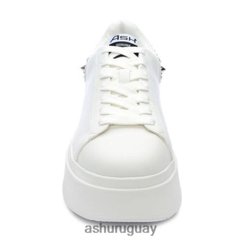 tenis moby con plataforma y tachuelas mujer 8LZJB2 ASH zapatillas plata blanca